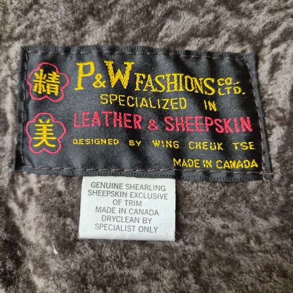 VTG Shearling Coat – Suede Outer, Shearling Collar & Cuffs 2 Pockets Canada - Picture 7 of 8